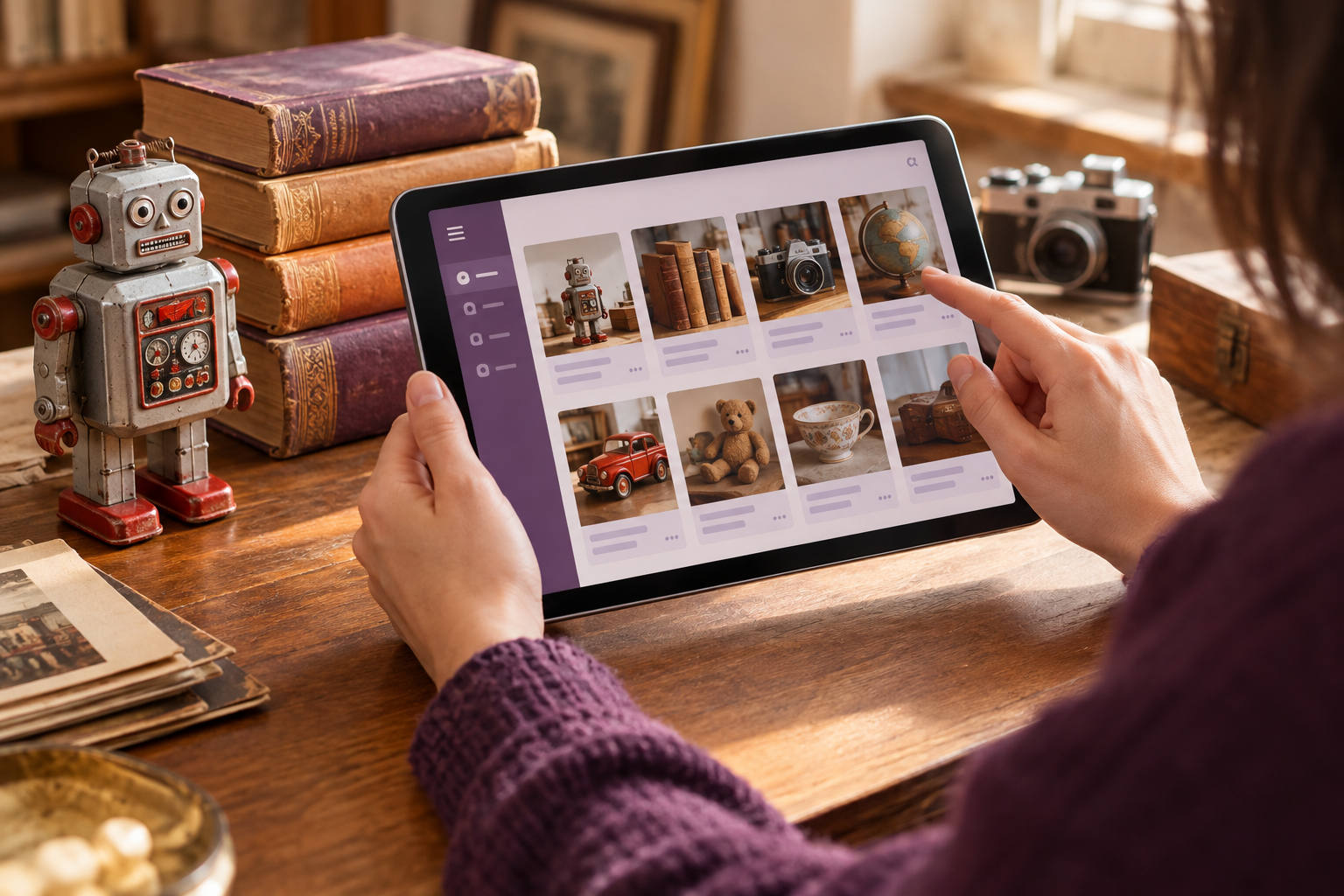 Browsing photo inventory on a tablet