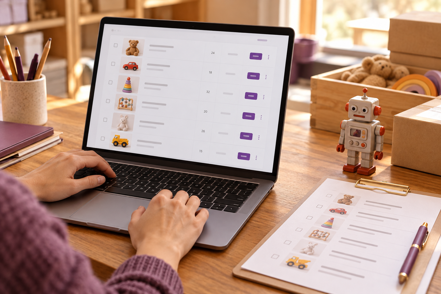 Reviewing inventory records and a checklist